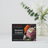 Zorgverlener Bloemen Fancy Zwart Professioneel Visitekaartje (Staand voorkant)