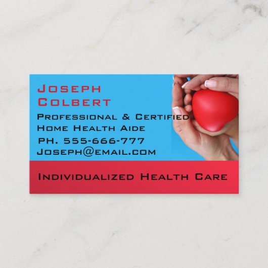 Zorgverlener Comfort Mooie Professioneel Visitekaartje (Voorkant)