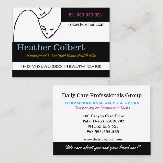 Zorgverlener Compassie Vertrouwen Professional Visitekaartje (Voorkant / Achterkant)