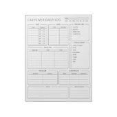 Zorgverlener dagelijks logboek, ouderenzorg, verou notitieblok (Linkerzijde)