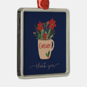 Zorgverlener Dank je voor Kerstmis Poinsettias Metalen Ornament (Rechts)