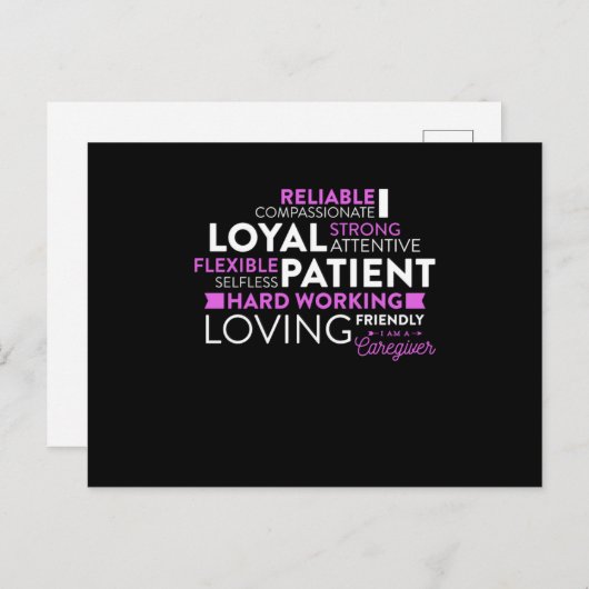 Zorgverlener Design I Am a Caregiver Briefkaart (Voorkant / Achterkant)