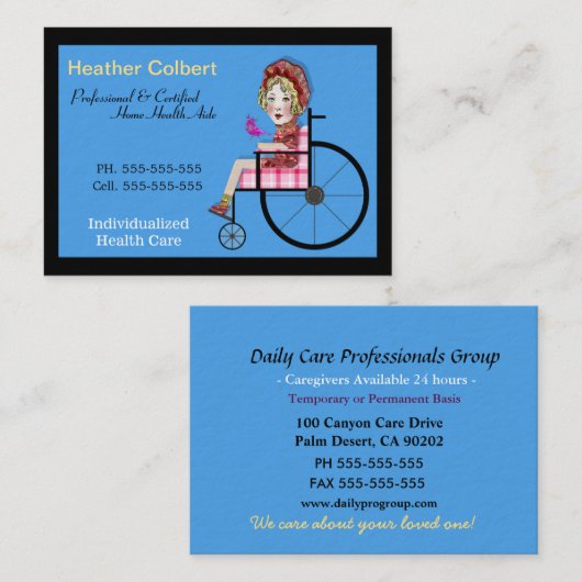 Zorgverlener edele professionele Visitekaartje (Voorkant / Achterkant)