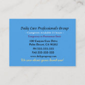 Zorgverlener edele professionele Visitekaartje (Achterkant)