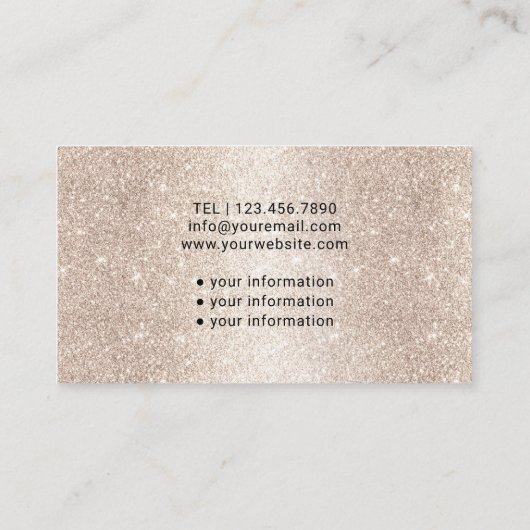 Zorgverlener Elegant Gold Glitter Medical Care Visitekaartje (Achterkant)