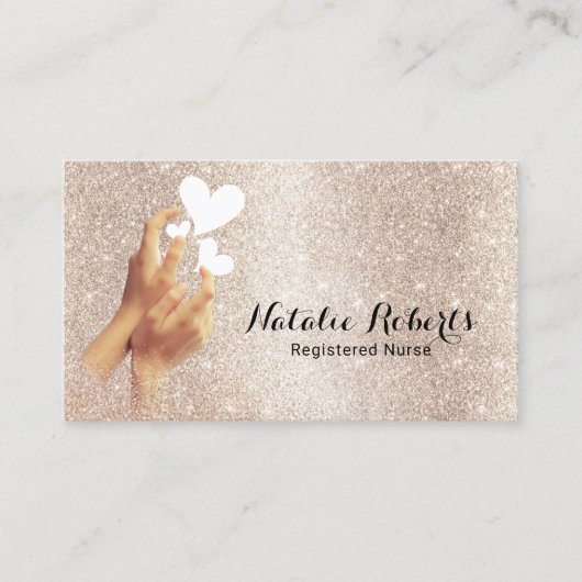 Zorgverlener Elegant Gold Glitter Medical Care Visitekaartje (Voorkant)