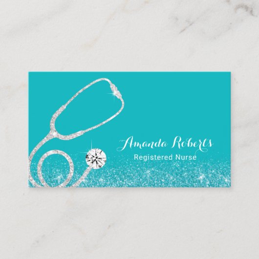 Zorgverlener Elegant Medical Turquoise Visitekaartje (Voorkant)