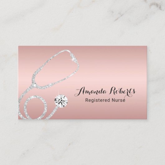 Zorgverlener Elegant Roos Gold Medical Visitekaartje (Voorkant)