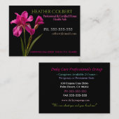Zorgverlener Elegant Roze Iris Professional Visitekaartje (Voorkant / Achterkant)