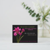 Zorgverlener Elegant Roze Iris Professional Visitekaartje (Staand voorkant)