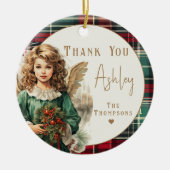 Zorgverlener Elegante Engel Keramisch Ornament (Voorkant)