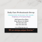 Zorgverlener Empathie Keeper Professional Visitekaartje (Achterkant)