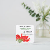 Zorgverlener: Floral Square Professional Vierkante Visitekaartje (Staand voorkant)