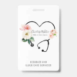 Zorgverlener Floral Stethoscoop Badge