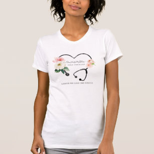 Zorgverlener Floral Stethoscoop T-shirt