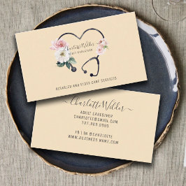 Zorgverlener Floral Stethoscoop Visitekaartje