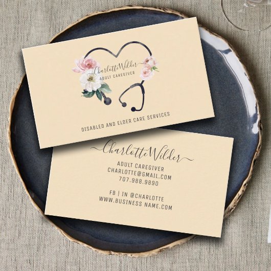 Zorgverlener Floral Stethoscoop Visitekaartje