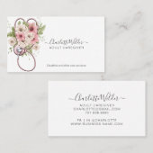 Zorgverlener Floral Stethoscoop Visitekaartje (Voorkant / Achterkant)