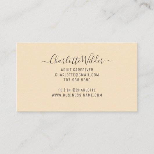 Zorgverlener Floral Stethoscoop Visitekaartje (Achterkant)