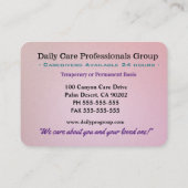 Zorgverlener Flutter Friendly Professional Visitekaartje (Achterkant)