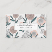 Zorgverlener Handtekening Floral Kaart Visitekaartje (Voorkant)