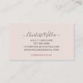 Zorgverlener Handtekening Floral Kaart Visitekaartje (Achterkant)