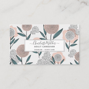 Zorgverlener Handtekening Floral Kaart Visitekaartje