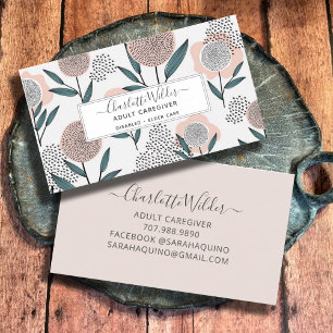 Zorgverlener Handtekening Floral Kaart Visitekaartje