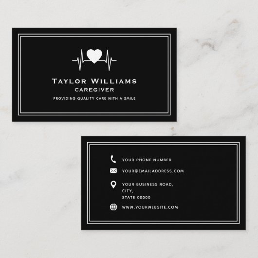 Zorgverlener Hartslag Pulse Hart ECG Visitekaartje (Voorkant / Achterkant)