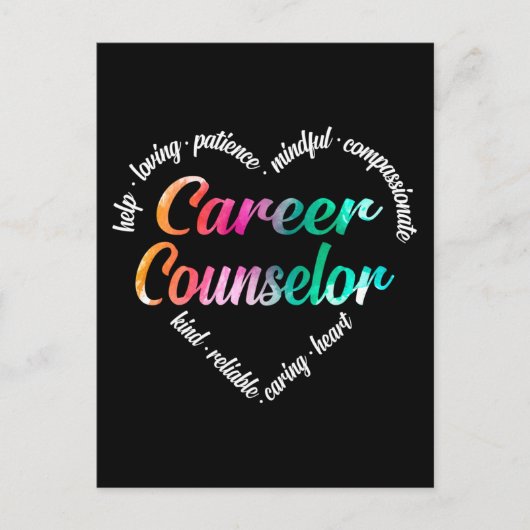 Zorgverlener Heart Word Cloud Waterverf Feestdagenkaart (Voorkant)