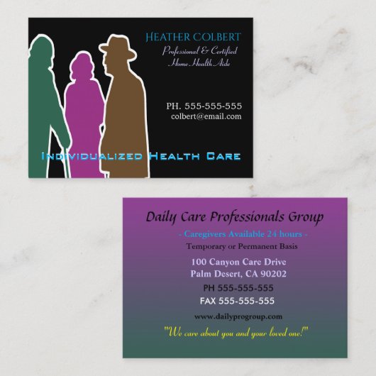 Zorgverlener Helpful Assistant Visitekaartje (Voorkant / Achterkant)