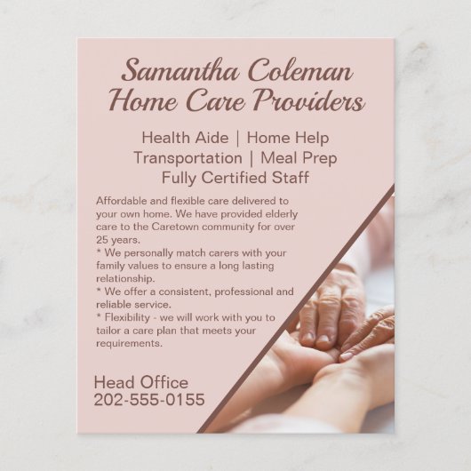 Zorgverlener Home Care Promotion Business Flyer (Voorkant)