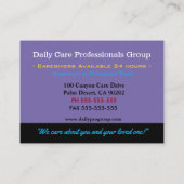 Zorgverlener Home Gezondheidszorg Helpers Visitekaartje (Achterkant)