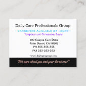 Zorgverlener Home Gezondheidszorg Professioneel Ge Visitekaartje (Achterkant)