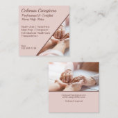Zorgverlener Home Hulp Companionship Vierkante Visitekaartje (Voorkant / Achterkant)