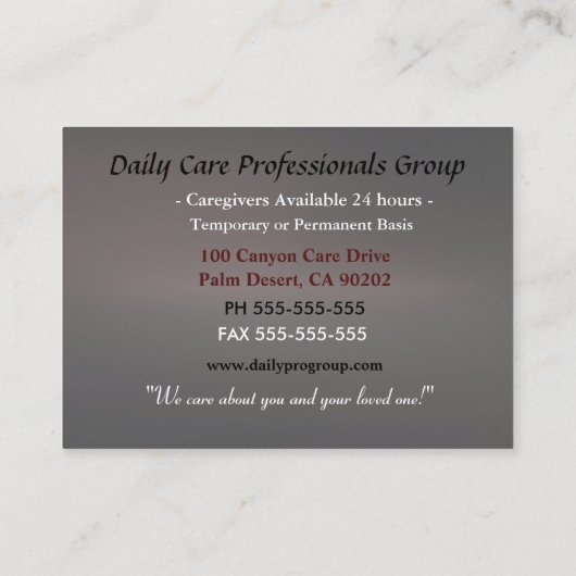 Zorgverlener Integriteit Credible Professional Visitekaartje (Achterkant)