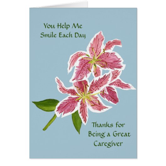 Zorgverlener Kaart met Stargazer Lilies (Voorkant)