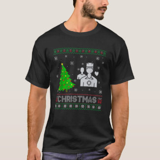 Zorgverlener Kerstboom Lighting Ugly Christmas T-shirt