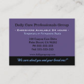 Zorgverlener Lavendel Fields Helper Professional Visitekaartje (Achterkant)