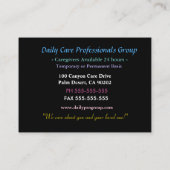 Zorgverlener Lil boeket Vriendelijk Professioneel Visitekaartje (Achterkant)