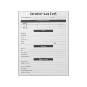 Zorgverlener Log, zorgverlener, ouder wordende oud Notitieblok (Linkerzijde)