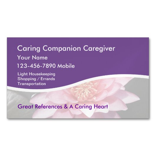 Zorgverlener Lotus Bloemontwerp Magnetisch Visitekaartje (Voorkant)