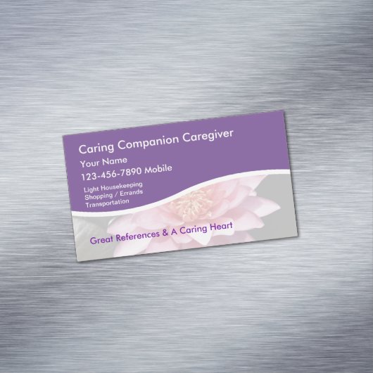 Zorgverlener Lotus Bloemontwerp Magnetisch Visitekaartje (Voorbeeld)