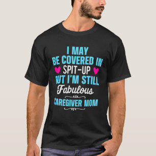 Zorgverlener Mam kan worden bedekt met spuug-up, m T-shirt