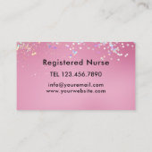 Zorgverlener Medisch Modern Roos Goud Glitter Roze Visitekaartje (Achterkant)