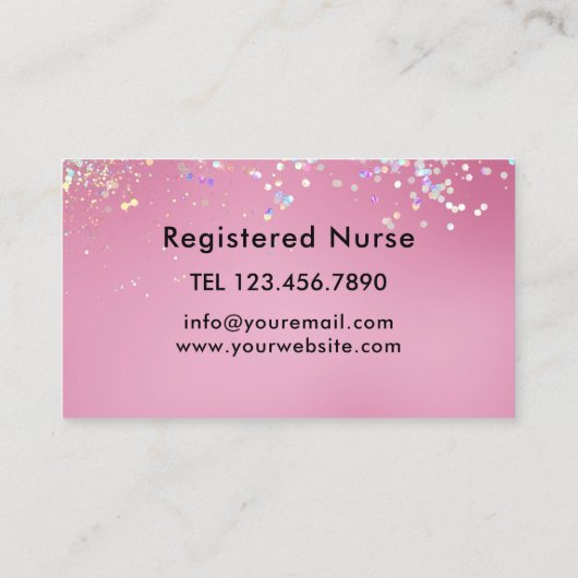Zorgverlener Medisch Modern Roos Goud Glitter Roze Visitekaartje (Achterkant)