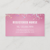 Zorgverlener Medisch Modern Roos Goud Glitter Roze Visitekaartje (Achterkant)