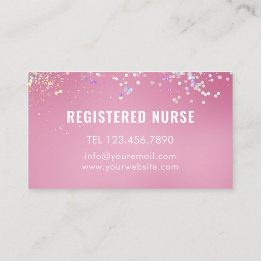 Zorgverlener Medisch Modern Roos Goud Glitter Roze Visitekaartje (Achterkant)