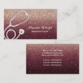 Zorgverlener Medische Modern Burgundy Red Visitekaartje (Voorkant / Achterkant)