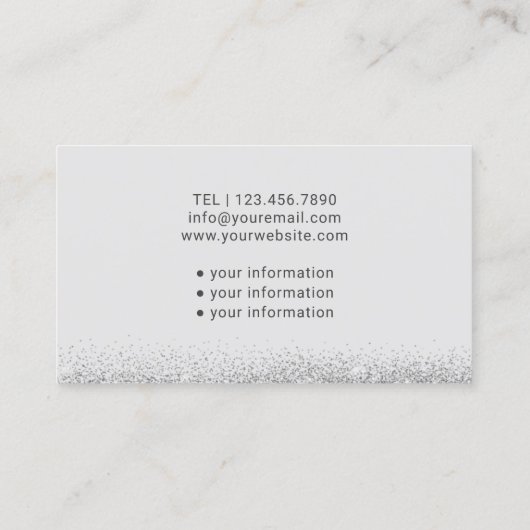 Zorgverlener Medische Modern Silver Glitter Visitekaartje (Achterkant)